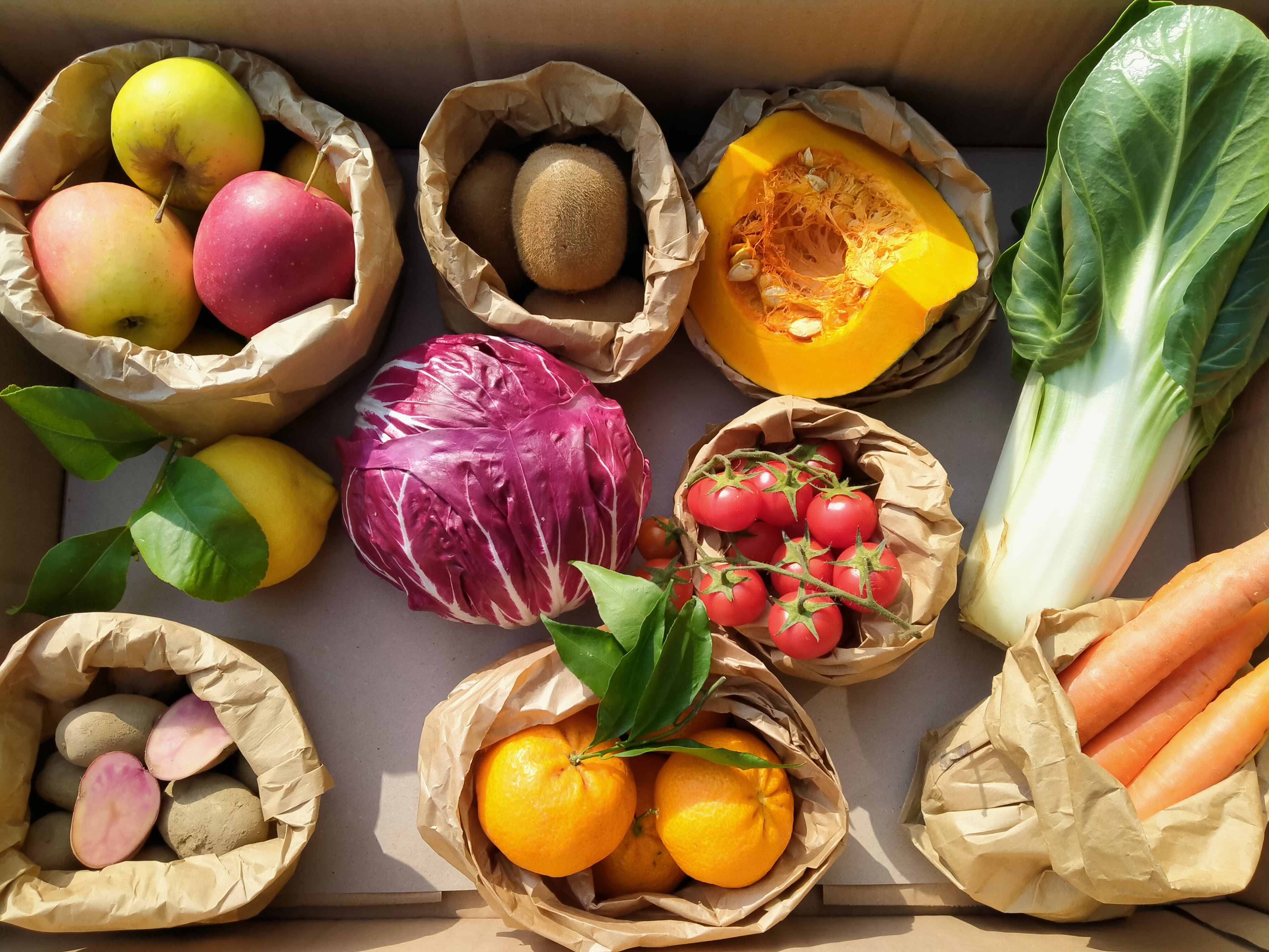 Cassetta di frutta e ortaggi bio consegnata a Torino e Provincia