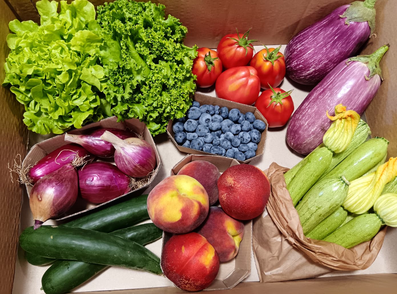 cassetta mista di frutta e ortaggi freschi biologici